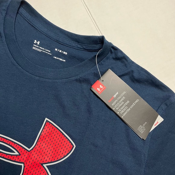 Under Armour Shirt HeatGear Short Sleeve Cotton Graphic Tee Loose Mens Medium M - Picture 3 of 5